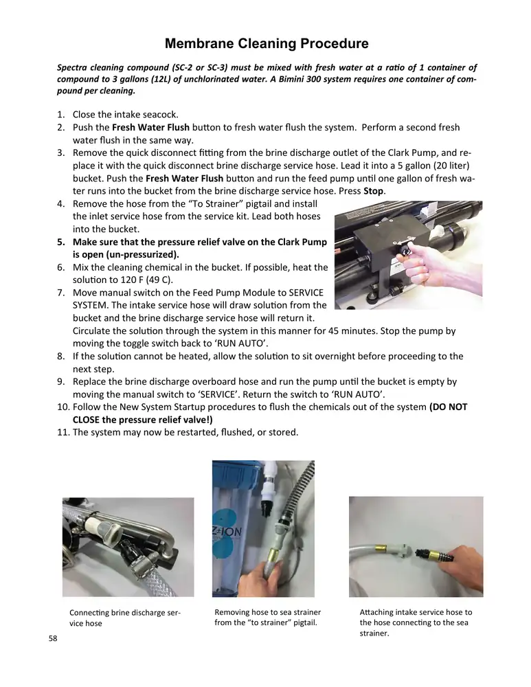 Spectra Cleaning service-hose connections, PDF page 58