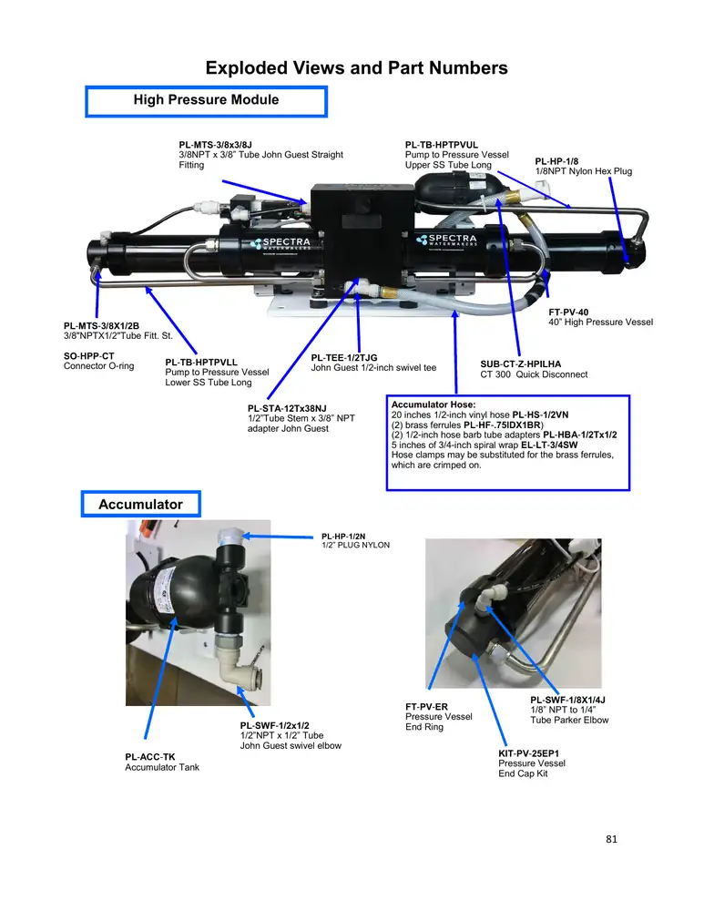 Spectra Bimini component / exploded map 81, PDF page 81