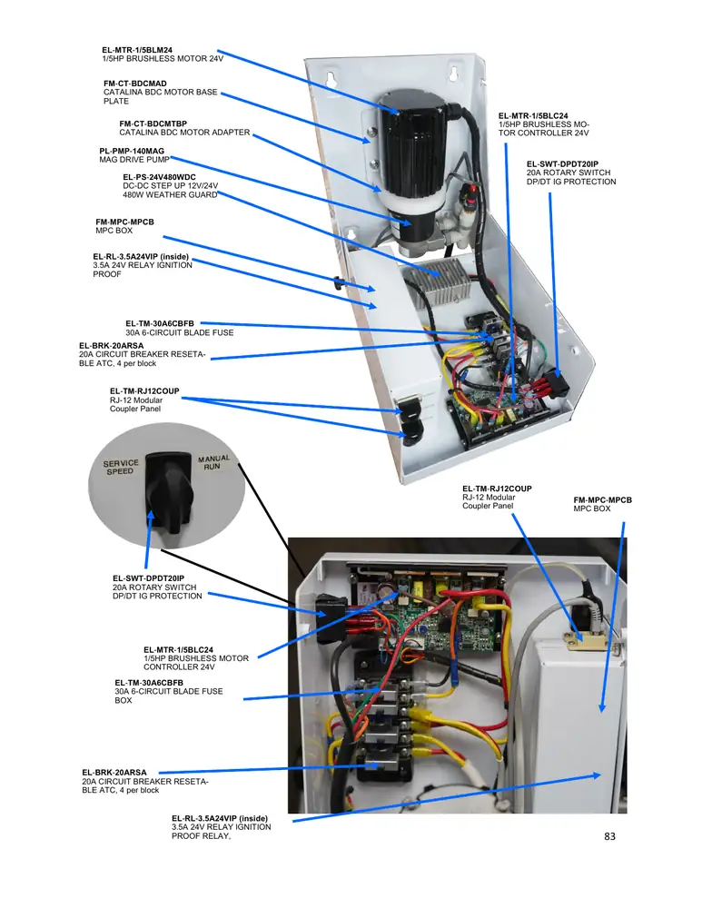 Spectra Bimini component / exploded map 83, PDF page 83