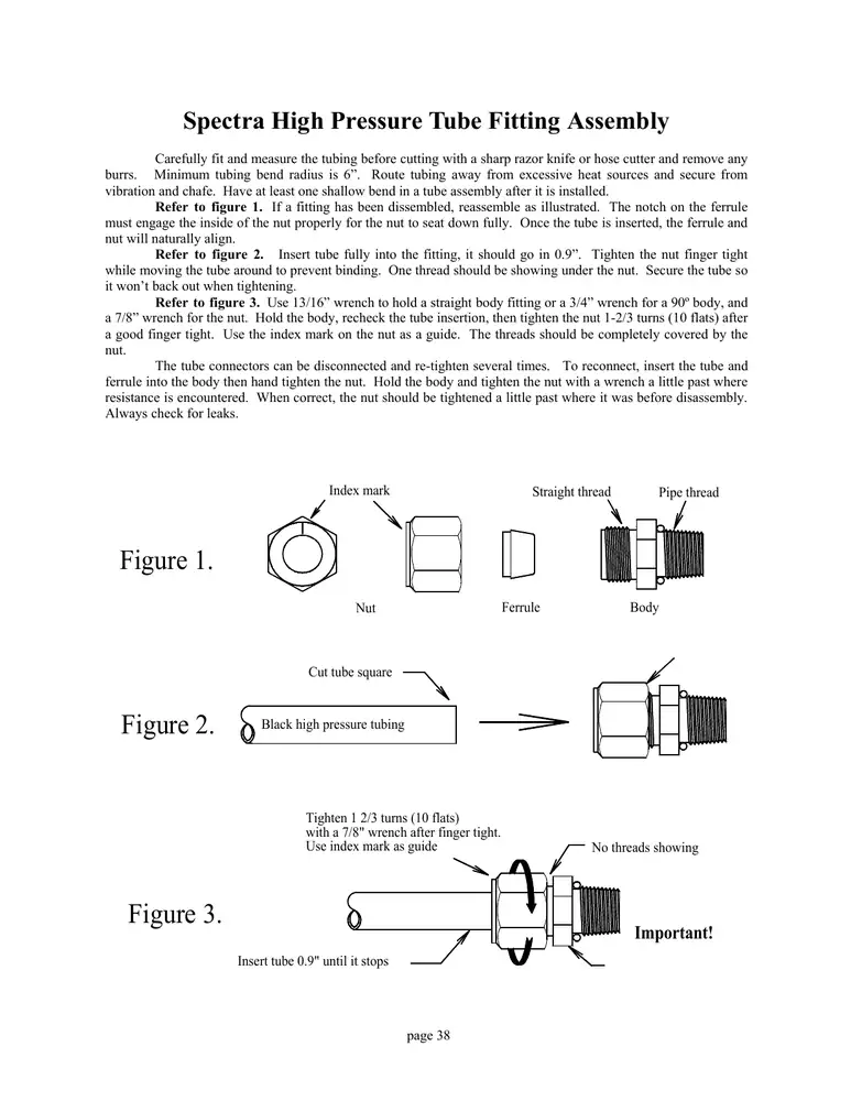 Spectra High-pressure tube fittings, PDF page 38