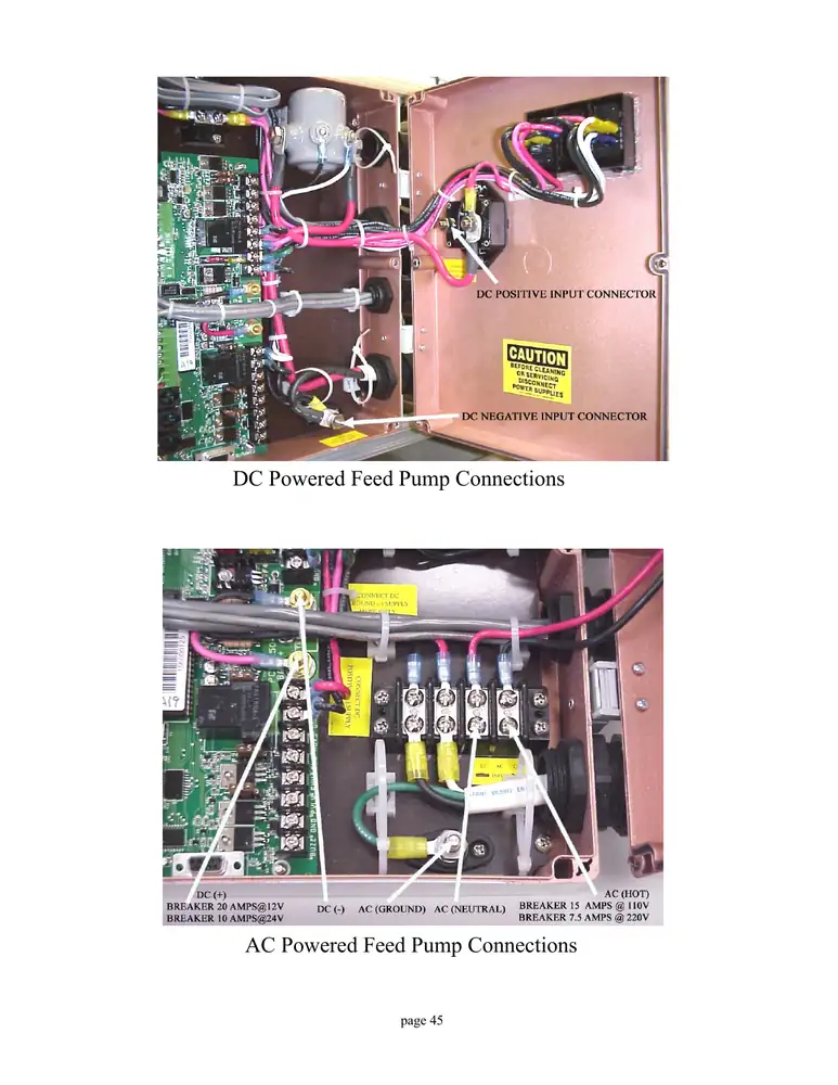 Spectra Separate AC/DC feed and control power connections, PDF page 45