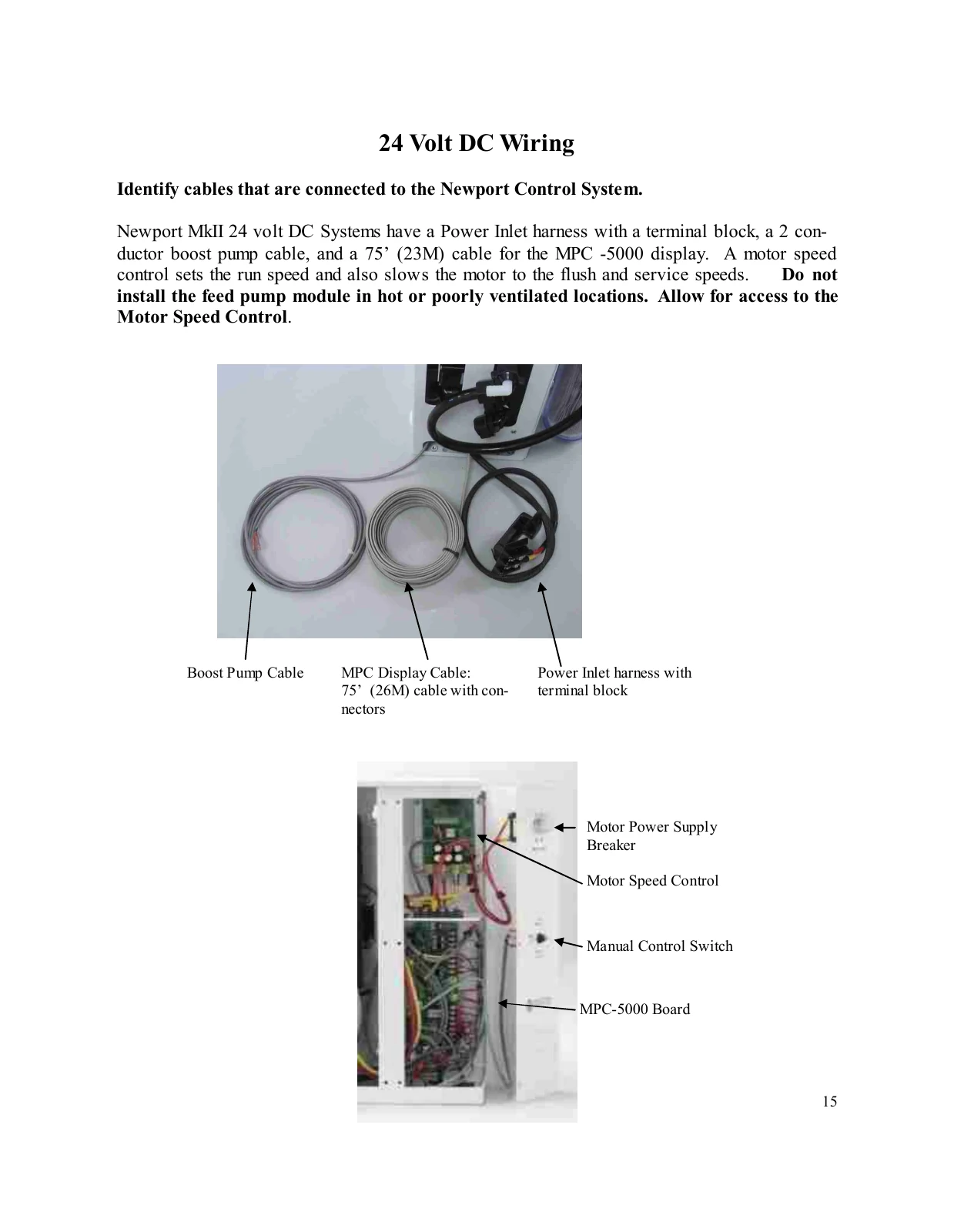 Spectra 24V DC main-feed wiring layout, PDF page 15