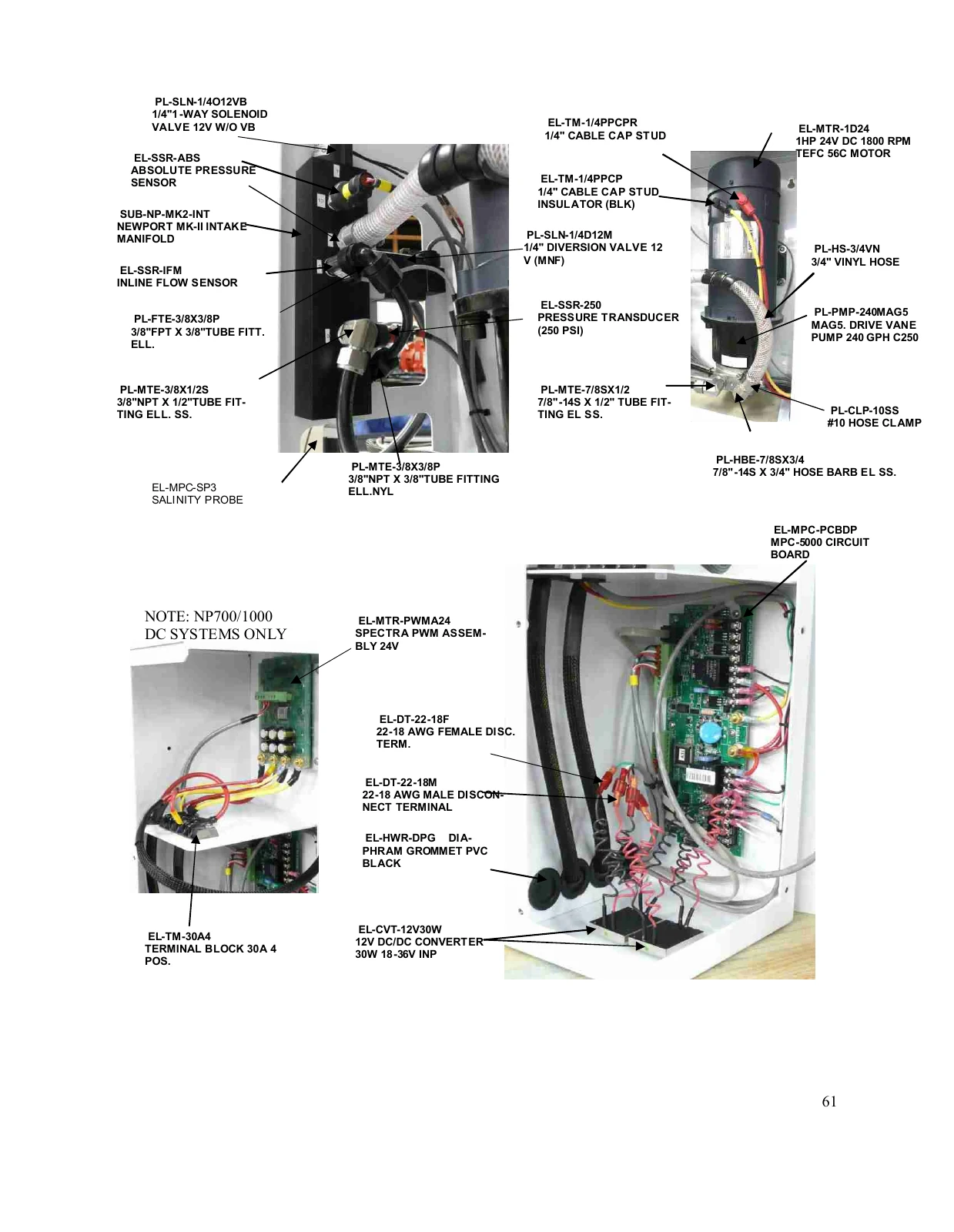 Spectra DC motor, MAG5 head, manifold and sensors, PDF page 61