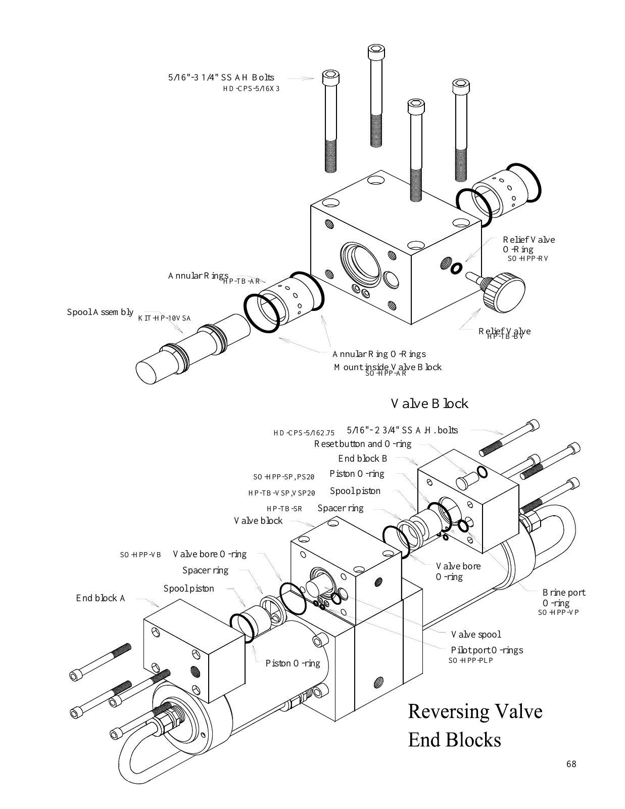 Spectra Original shared reversing-valve drawing, PDF page 68