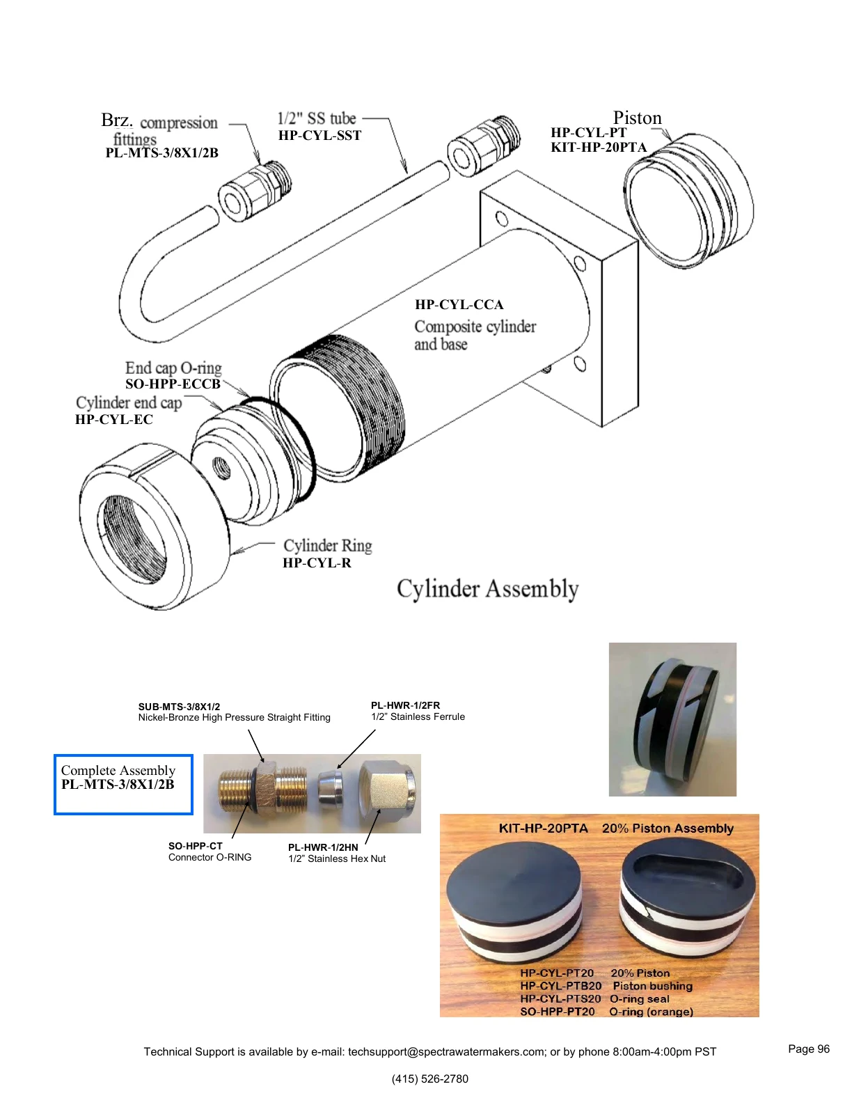 Spectra Shared Clark Pump cylinder exploded map, PDF page 96
