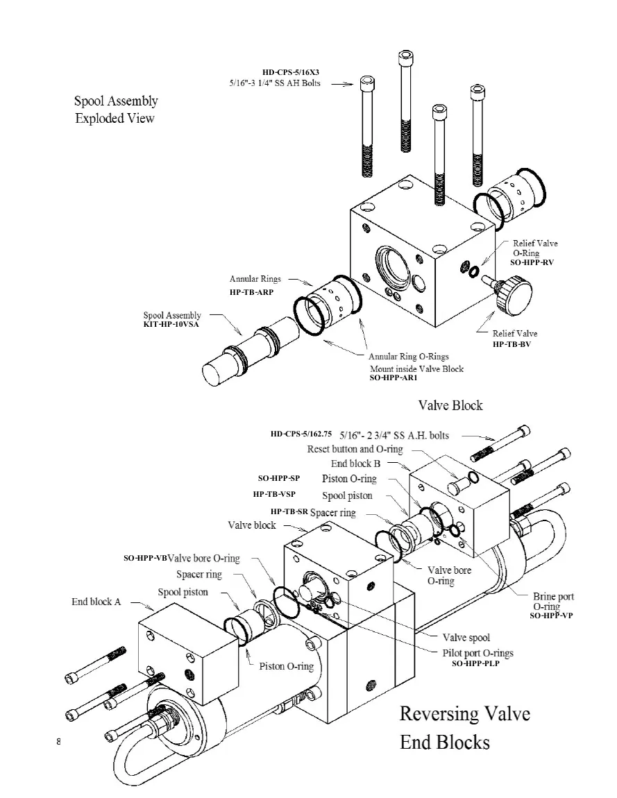 Spectra Ventura 150C Connect Reversing valve manufacturer parts drawing, manual page 80