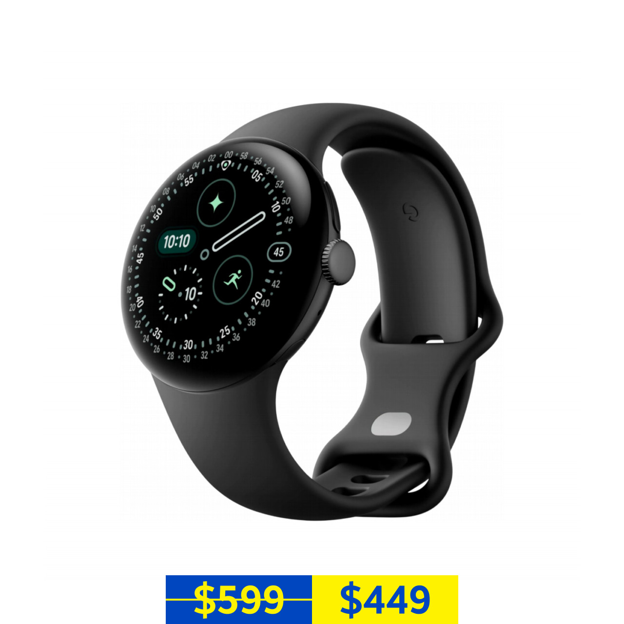 Google Pixel Watch 4 41mm Matte Black Aluminium Case with Obsidian 