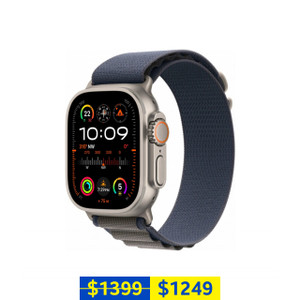 Apple Watch Ultra 2 GPS + Cellular 49mm Natural Titanium Case with Blue Alpine Loop (Medium) Apple Watch Ultra 2 GPS + Cellular 49mm Natural Titanium Case with Blue Alpine Loop (Medium)