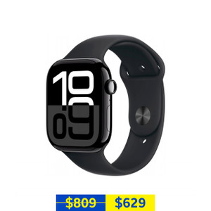 Apple Watch Series 10 GPS + Cellular 42mm Jet Black AIuminum Case with Black Rubber Sport Band (Small/Medium) Apple Watch Series 10 GPS + Cellular 42mm Jet Black AIuminum Case with Black Rubber Sport Band (Small/Medium)