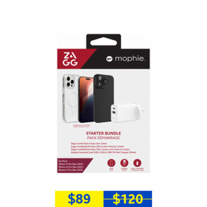 Zagg Mophie Starter Bundle for Apple iPhone 16 Pro Max Zagg Mophie Starter Bundle for Apple iPhone 16 Pro Max