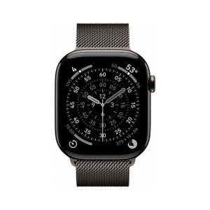 Apple Watch Series 11 46mm Slate Titanium Case with Slate Milanese Loop M/L (GPS + Cellular)