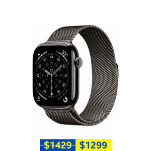 Apple Watch Series 11 46mm Slate Titanium Case with Slate Milanese Loop M/L (GPS + Cellular)