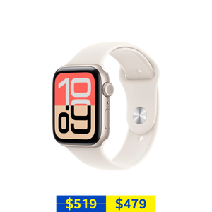 Apple Watch SE 3 44mm Starlight Aluminum Case with Star Light Sport Band M/L (GPS + Cellular)