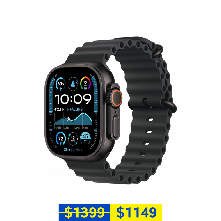 Apple Watch Ultra 2 GPS + Cellular 49mm Black Titanium Case with Black Ocean Band