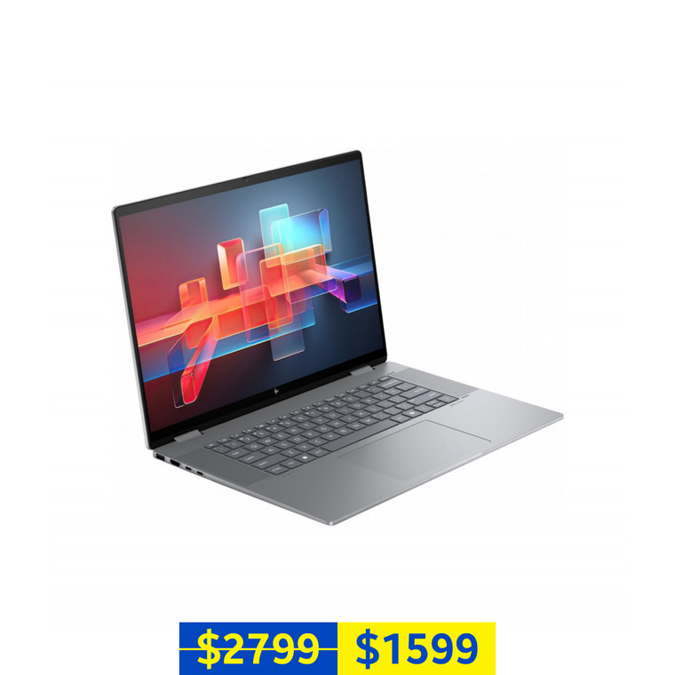 HP Envy x360 2-in-1 Laptop 16-AC0036TU (16'' WUXGA IPS 60Hz Touch DP, Intel Core U7 155U CPU, Intel Arc 4-Cores GPU, 16GB RAM, 1TB SSD, Glacier Silver)