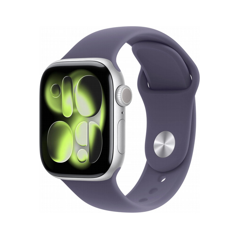 Apple Watch Series 11 42mm Silver Aluminum Case with Purple Fog Sport Band S/M (GPS + Cellular)