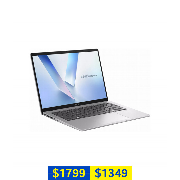ASUS Vivobook 14 M1407KA-LY057W Laptop (14'' WUXGA IPS 60Hz DP, AMD Ryzen AI 7 350 CPU, AMD Radeon 860M GPU, 16GB RAM, 1TB SSD, Cool Silver, 2025)