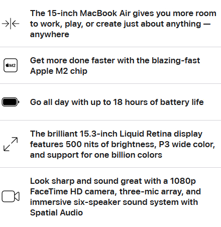 Apple MacBook Air 2023 15 M2 8-Core CPU