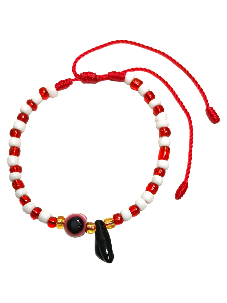 Azabache Red Evil Eye Red/White Spiritual Bracelet For Protection
