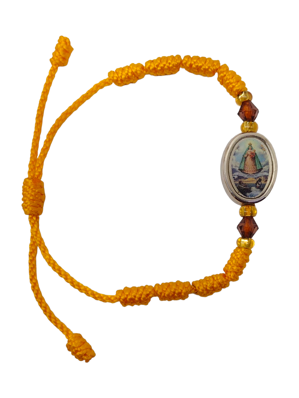 Orisha Oshun Caridad Del Cobre Knotted Cord Rosary Prayer Bracelet