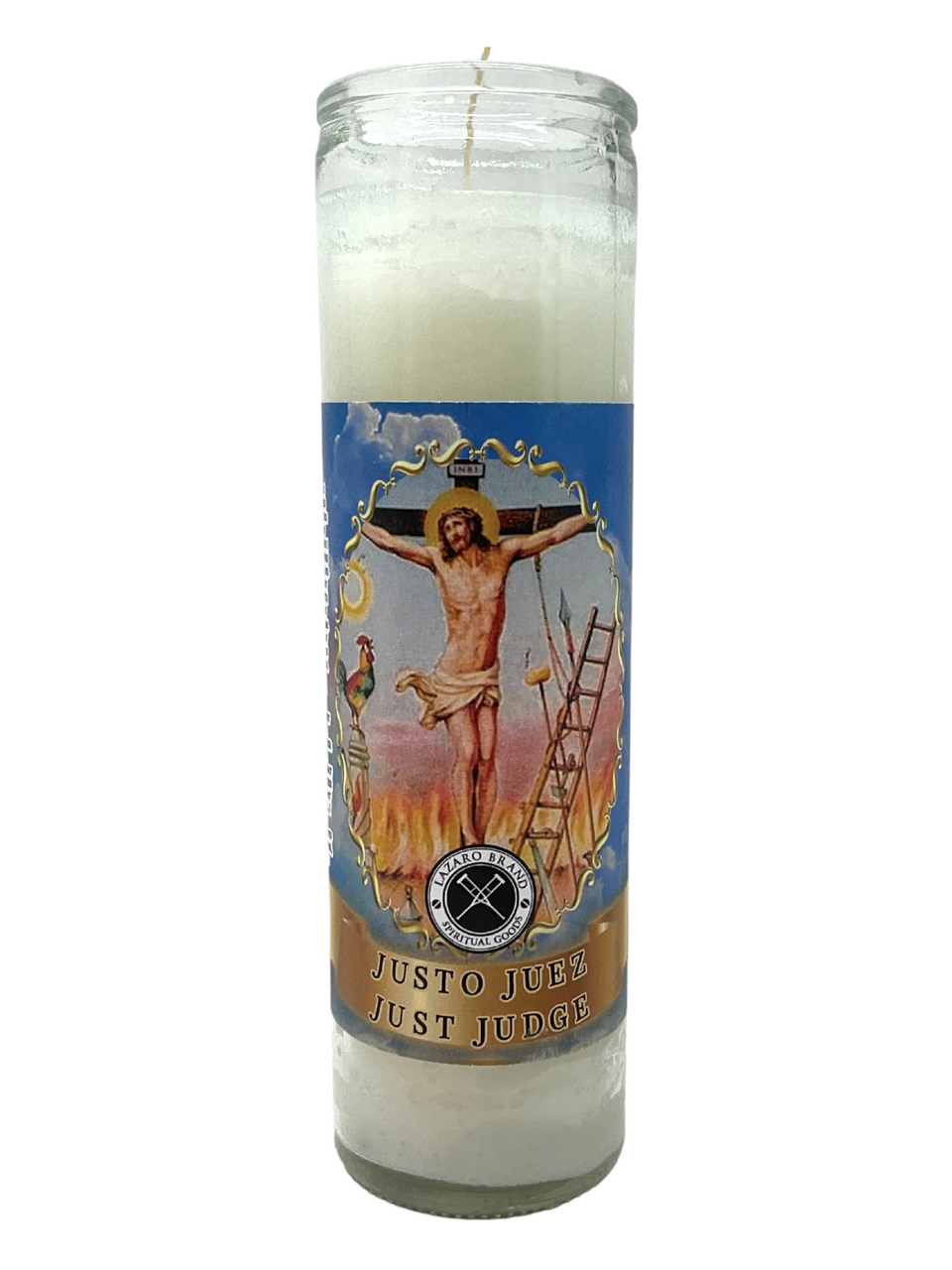 Just Judge Justo Judge White 7 Day Prayer Candle For Legal Matters