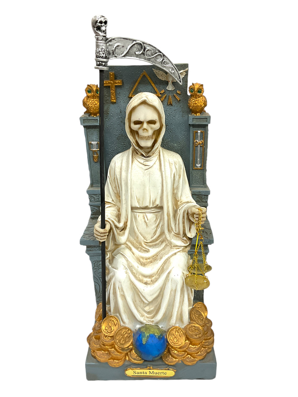 Santa Muerte Grim Reaper Gothic Candle Holder 6 Statue - Lazaro