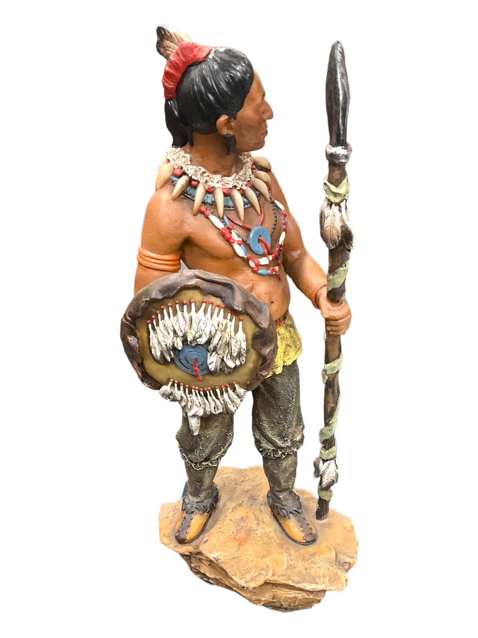 Indian Warrior w, Spear Statue