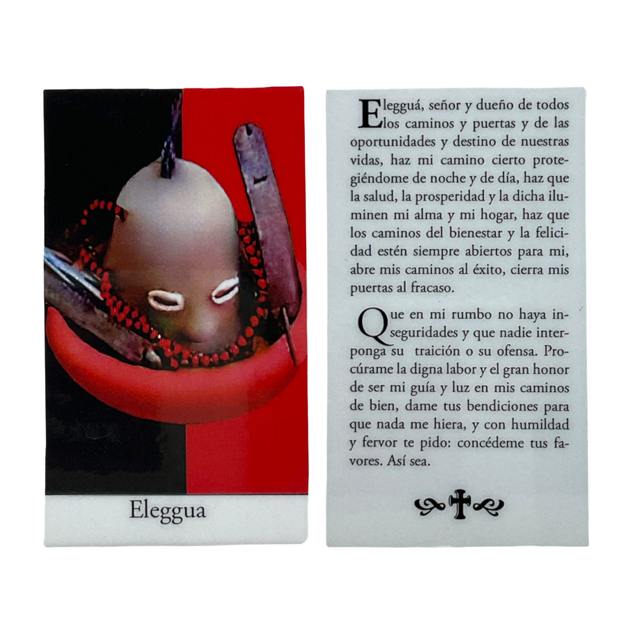 Elegua / Laminated / 3.5" x 2" / Prayer Card / With Spanish Oración