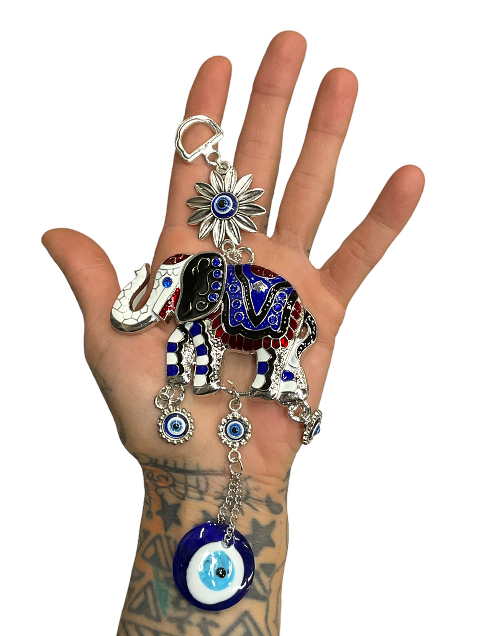Evil Eye Lucky Elephant 8" Wall Hanging Talisman An Ancient Symbol Of