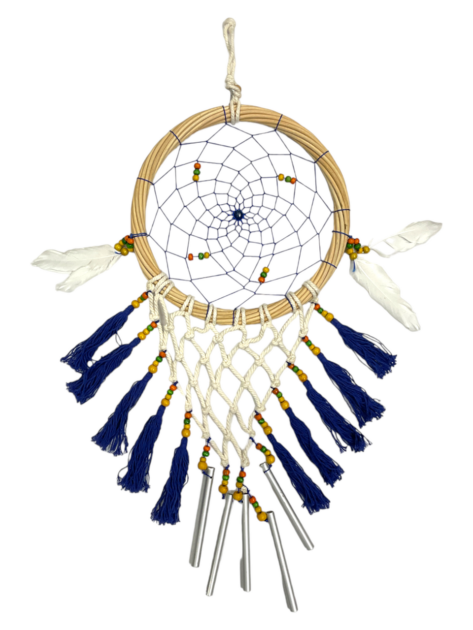 ★人気★【LAMODECHIEF】★21SS DREAM CATCHER LONG SIEEVE.S★ Blue & White Dreamcatcher with Wind Chimes: Whispers of the
