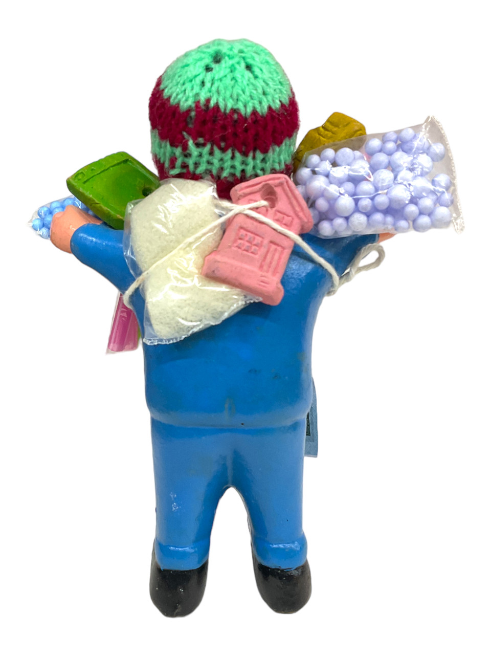 Ekeko Folk Saint Of Good Luck 6" Blue Statue For Joy, Abundance, Lucky