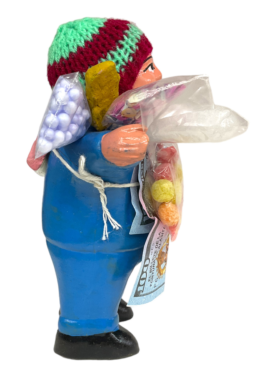 Ekeko Folk Saint Of Good Luck 6" Blue Statue For Joy, Abundance, Lucky