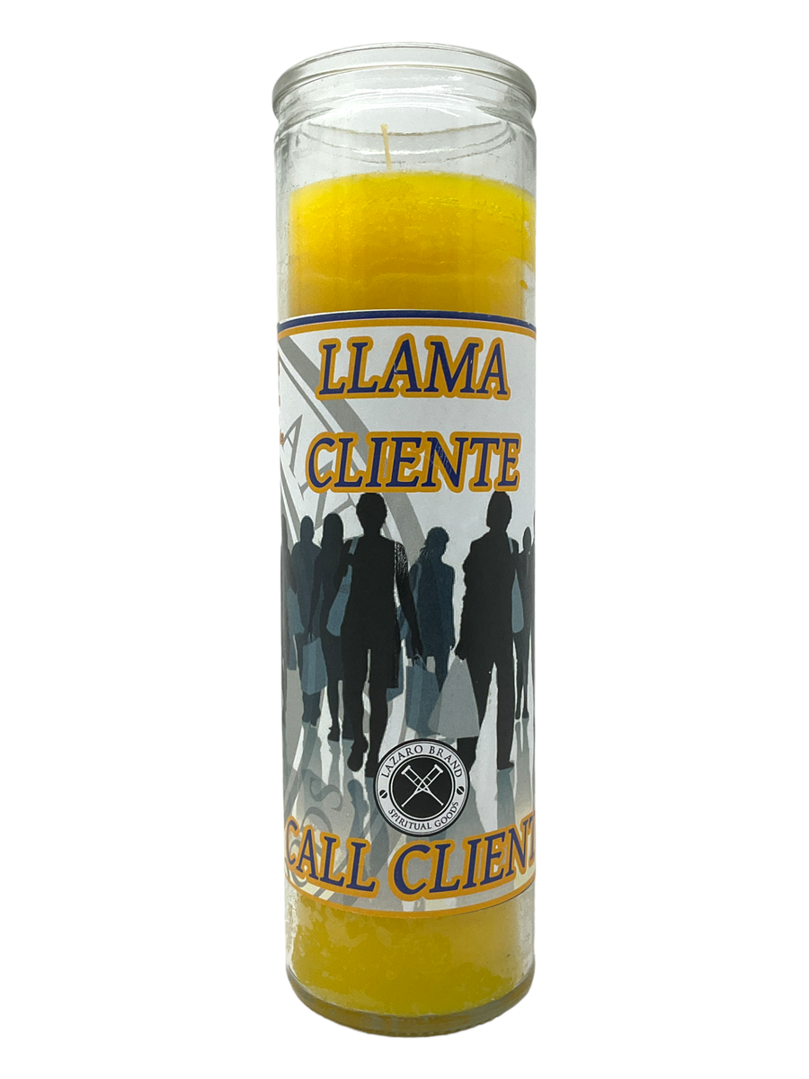 Call Clients Llama Cliente / 7 Day Prayer Candle / Yellow / Busy Workflow & Many Customers