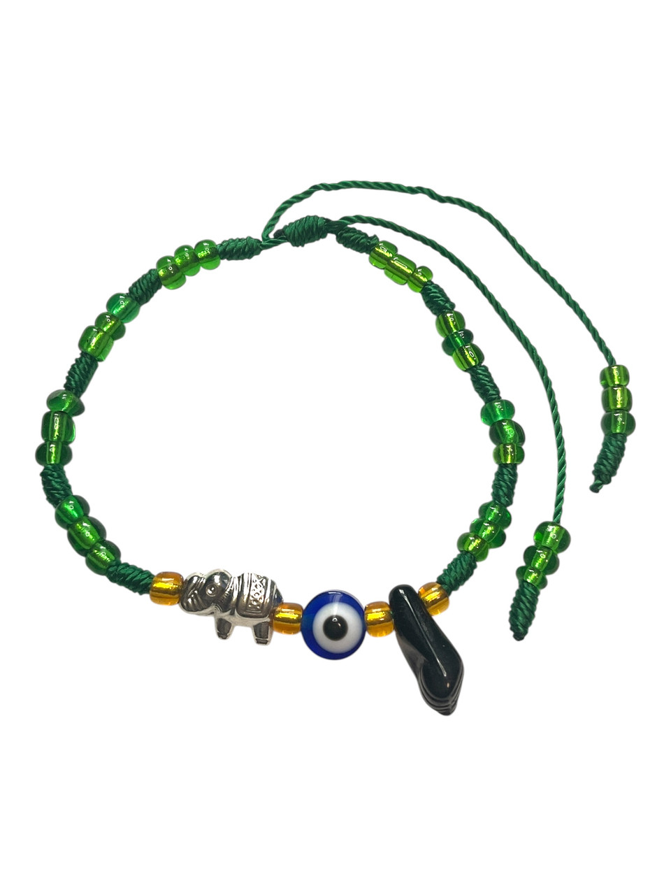 Emerald Protector: Elephant Eye Azabache Adjustable Length