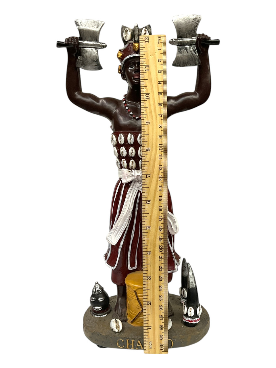 Orisha Chango Statue: Lord Of The Double Axes (13”)