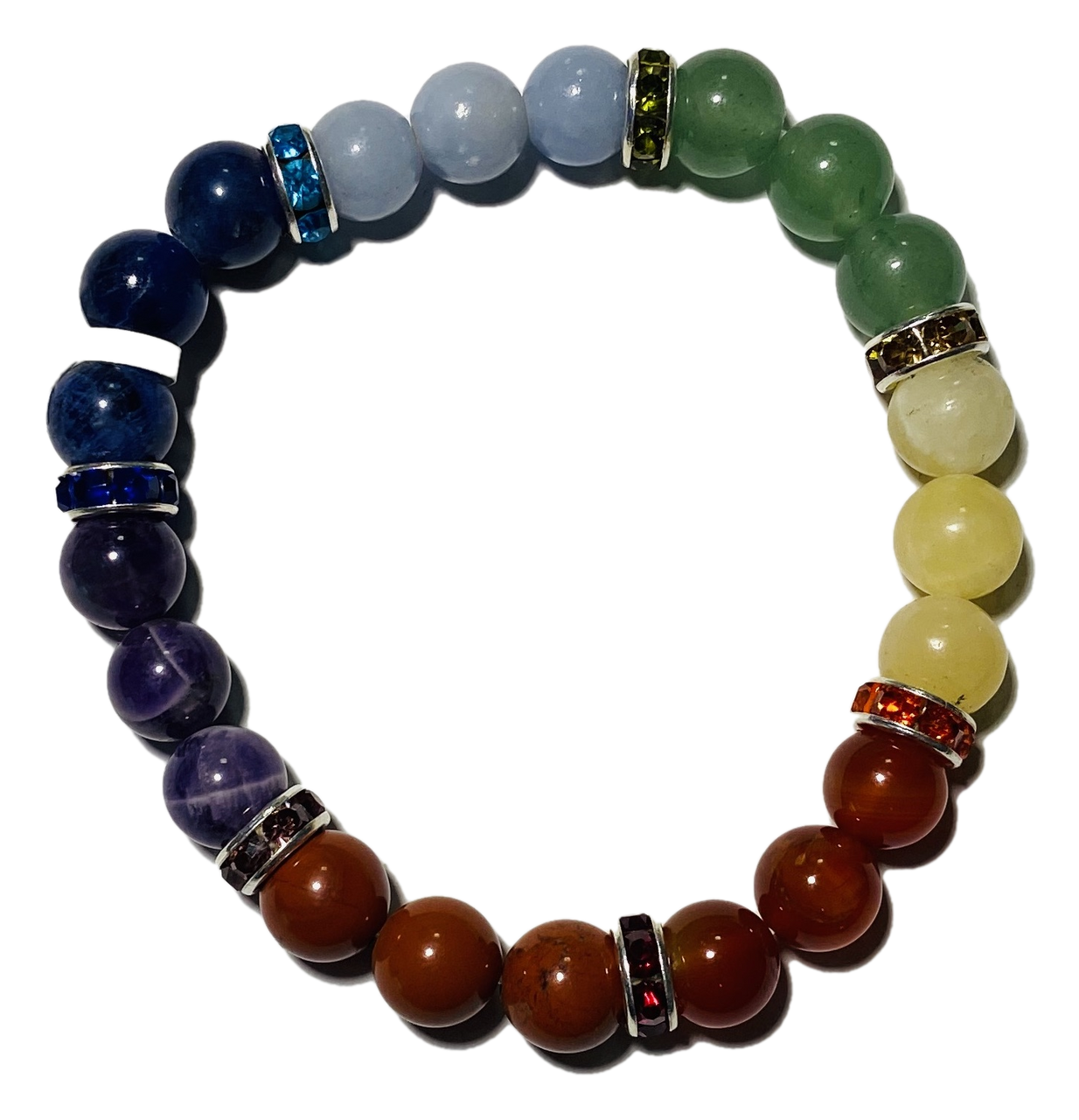 Chakra Stones Spiritual Bead Bracelet (8mm Beads) - Lazaro Brand