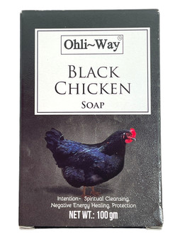 Black Chicken Gallina Negra / Soap Bar / English-Spanish Prayer Card & Charm / Chase Out Evil Spirits & End Curses / Spiritual Protection  