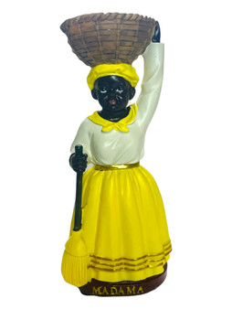La Madama Statue: Carrying Basket On Head - Yellow (5”) 