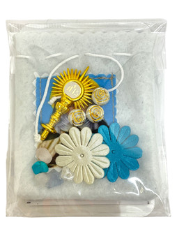 Saint Claire / Mojo Bag Kit / Mojo Bag, Prayer Card & Charms / White / 3" / Clarity & Vision / Meditate with it to gain insight and focus