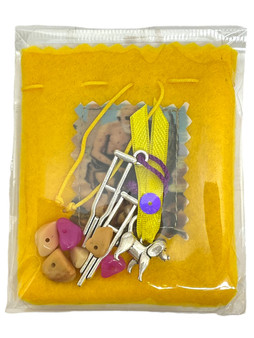 Saint Lazarus / Mojo Bag Kit / Mojo Bag, Prayer Card & Charms / Brown / 3" / Healing & Resilience / Keep by your side for healing and strength