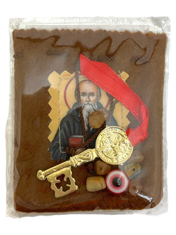 Saint Benedict / Mojo Bag Kit / Key, Evil Eye Bead & Medallion / Protection & Repelling Evil / Place near doors or carry for protection against negativity