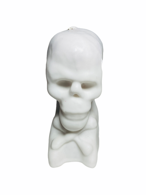 Skull & Cross Bones / Figure Candle / White / 5” / Break Hex & Run Devil Run