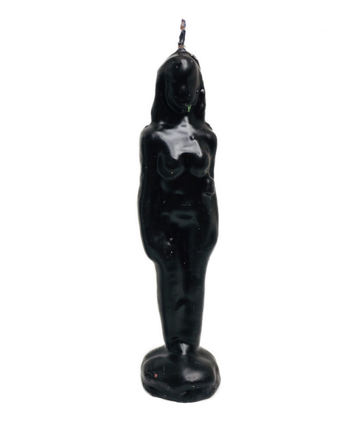 Female 7" Black Figure Candle To Remove Negativity, Ward Of Evil , Overcome Enemies, ETC.