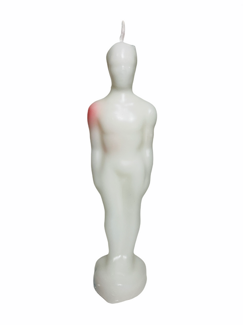 Male 7" White Figure Candle Purification, Tranquility, Peace, ETC.