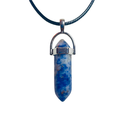 Sodalite Point Gemstone Necklace For Rational Thinking, Self Esteem, Calmness, ETC.