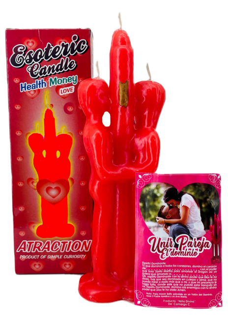 Esoteric Join Couple / Unir Pareja El Dominio  / Figure Candle / Red / 8.5” / Soulmate & Family