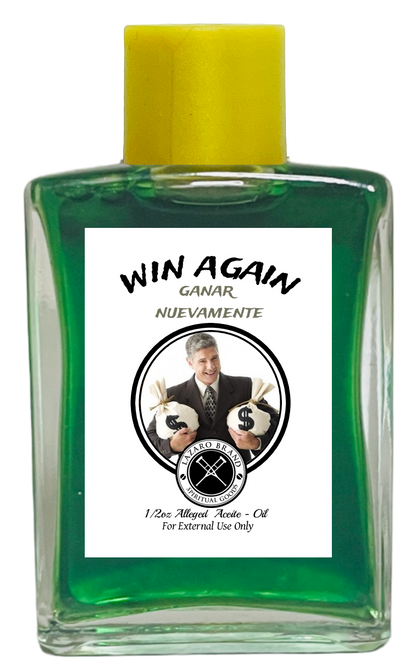 Win Again Ganar Nuevamente Spiritual Oil For Good Luck, Gambling, Betting, Lottery, ETC. (GREEN) 1/2 oz