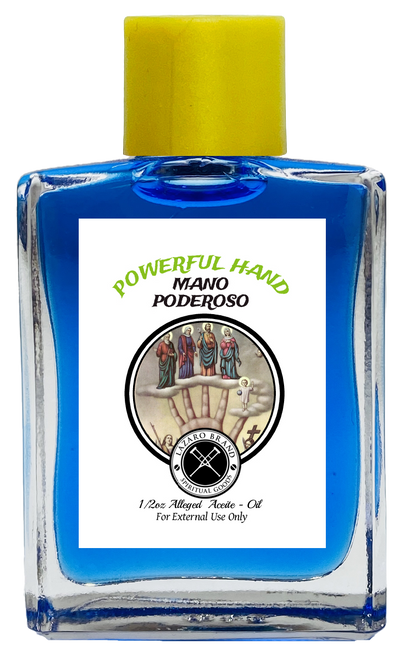 Powerful Hand Mano Poderoso Spiritual Oil For Help From Saint, Angels, Ancestors, ETC. (BLUE) 1/2 oz