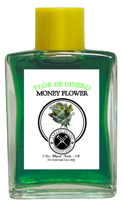 Money Flower Flor De Dinero Spiritual Oil For Good Luck, Gambling, Betting, Lottery, ETC. (GREEN) 1/2 oz