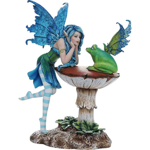 Amy Brown Frog Gossip Fairy Statue 7”